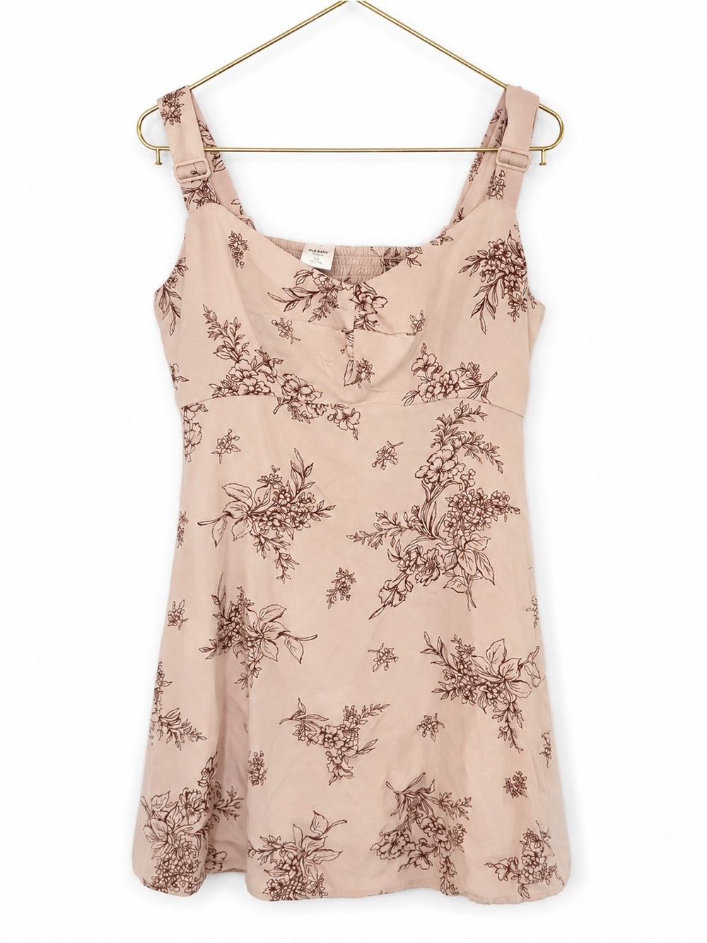 πΎ OLD NAVY NWT Floral Babydoll Tank Top Soft Pink Beige Sz Small Petite